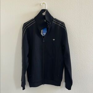 Adidas Black Full-Zip Jacket with Stripes